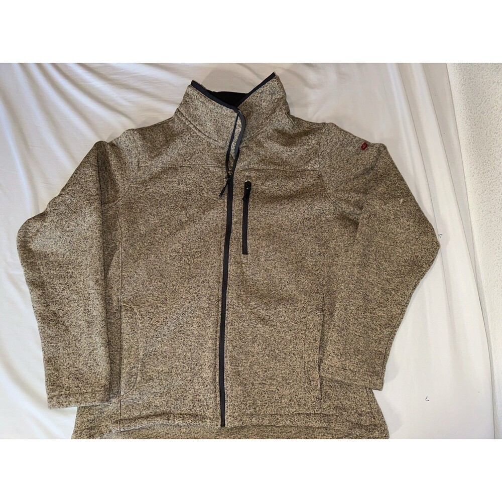 Swiss+Tech Jacket Men's Large 42/44 Brown Full Zip Fleece Lined